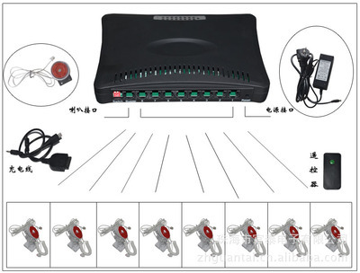 【一拖八手机防盗报警器 八路手机防盗器 手机防盗传感水晶支架】价格,厂家,图片,其他防盗报警系统/器材,珠海市官泰电子-